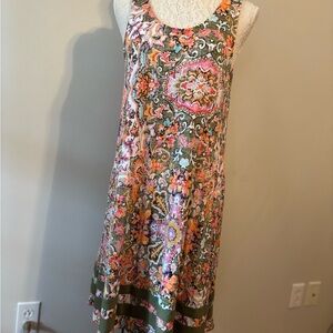Ellen Tracy Multicolor Paisley Midi Dress